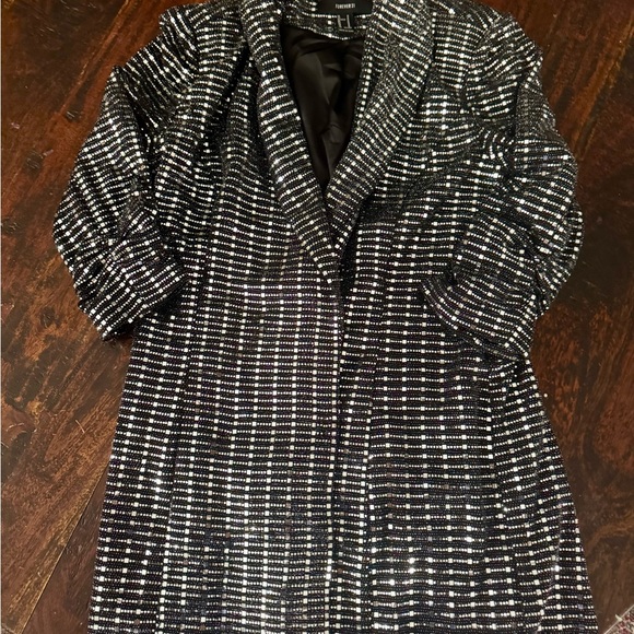 Forever 21 Jackets & Blazers - Forever 21 Black and Silver Striped Blazer